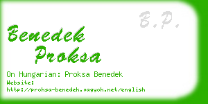 benedek proksa business card